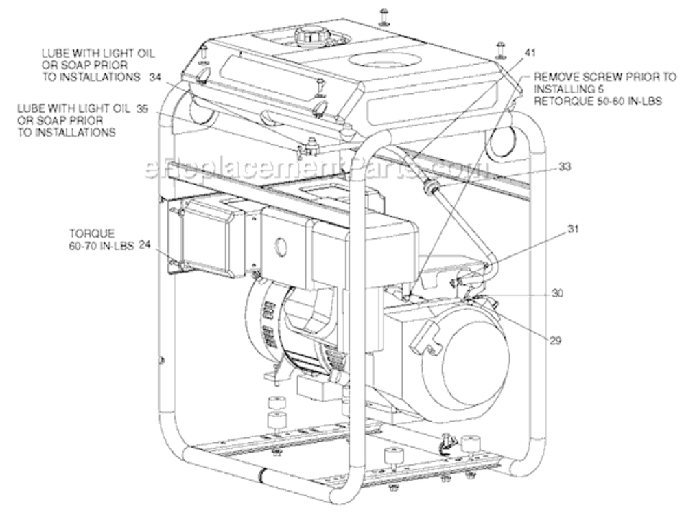 Page C Diagram and Parts List for H650CS Type 1 Porter Cable Generator